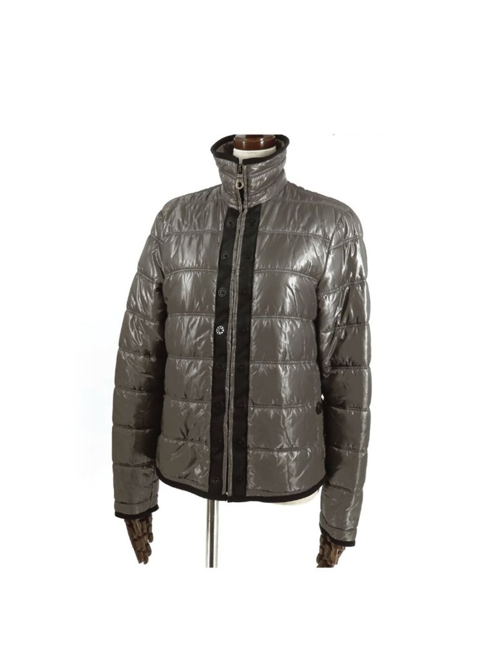 Chanel Padded Jacket Gray Polyamide Polyurethane Outer 36